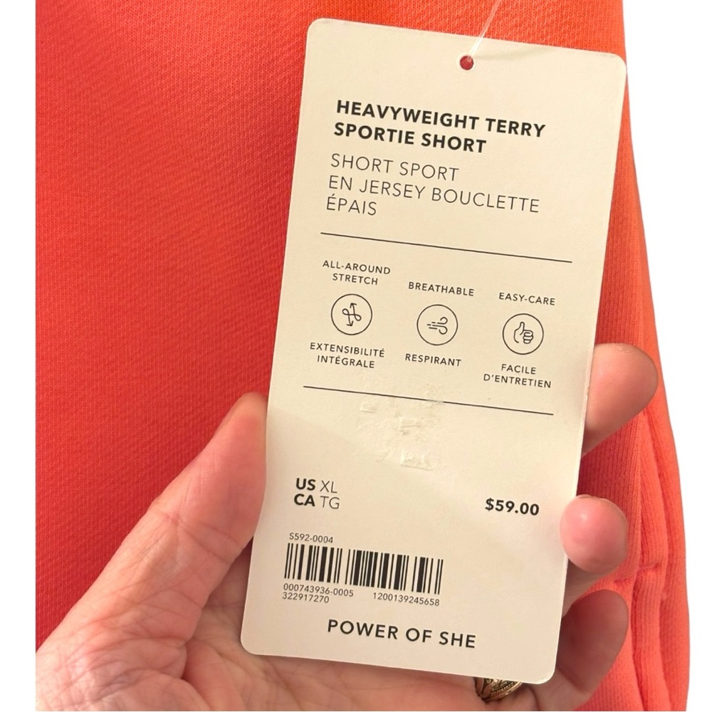NWT Athleta Women’s Sz XL Heavyweight Terry Sportie Short in Mimosa Pink - Picture 11 of 11